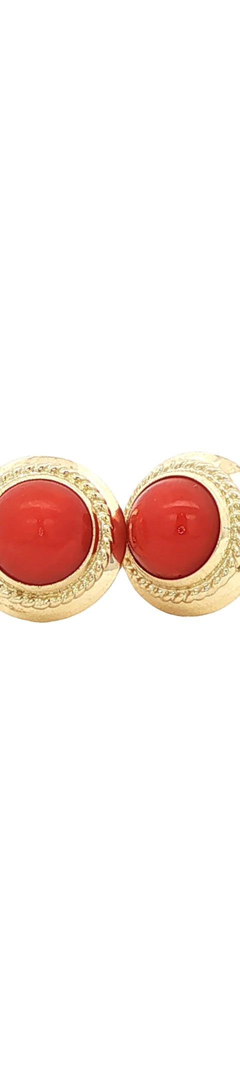 Vintage 14K Gold Stud Earrings with Red Coral